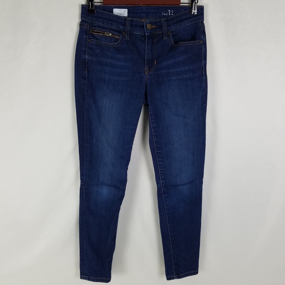GAP 1969 Legging Jeans Dark Wash‎ Blue Denim Womens Size 27 Ankle Zipper Jegging